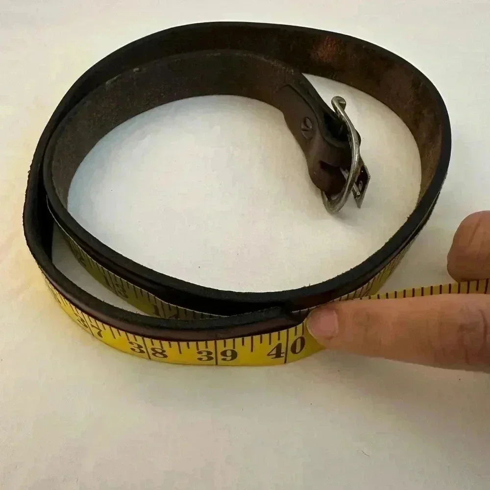 Men’s' Leather Belt With Three Wolves & a leaf